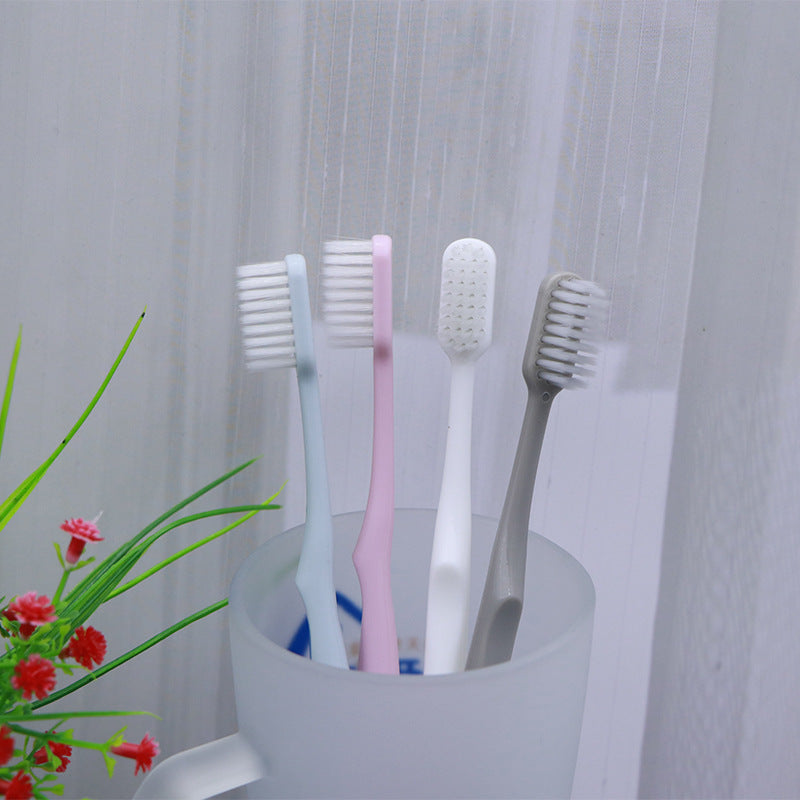 PUMPLUX 4pcs Soft Bristle Toothbrushes - Gentle on Gums, Sensitive Teeth & Travel, with Protective Caps.