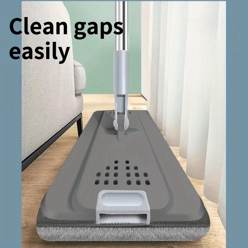 Durable Plastic Material 1PC Multi-Surface Wet & Dry Flat Mop Set with Easy Wring System - Hands-Free Washing, Versatile Cleaning Kit for Living Room, Bedroom, Outdoor, Bathroom, and Toilet