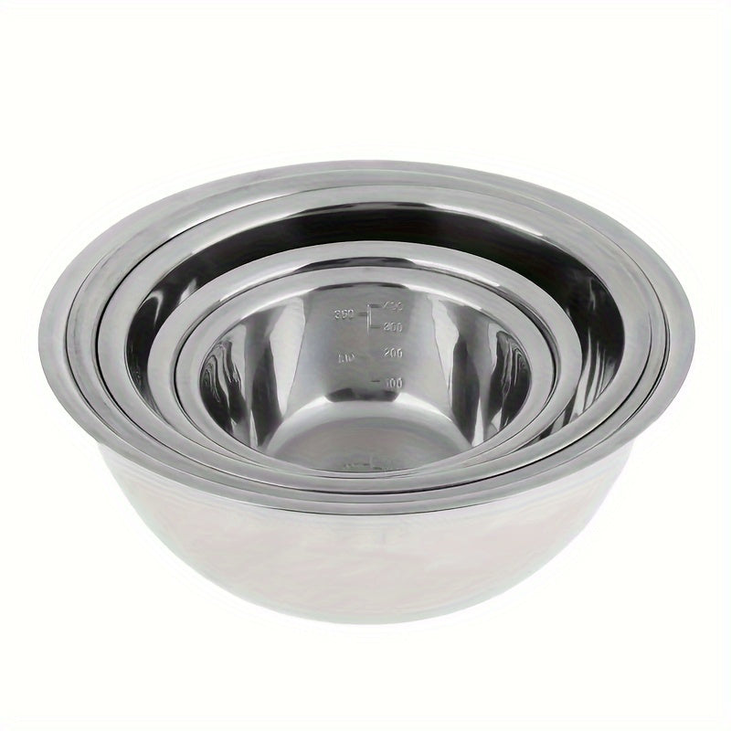 5pcs Stainless Steel Mixing Bowls with Scale - Great for Cooking, Baking, and Prepping. Can be used as cooking, washing, fruit, and noodle bowls.