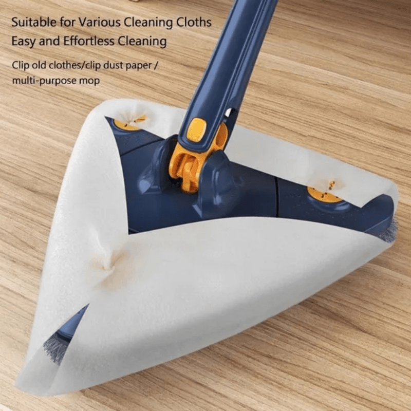 Multifunctional Triangle Dust Mop with Rotating Head and Adjustable Handle - Includes 5/10 Reusable Pads for Versatile Cleaning in Any Room of the House