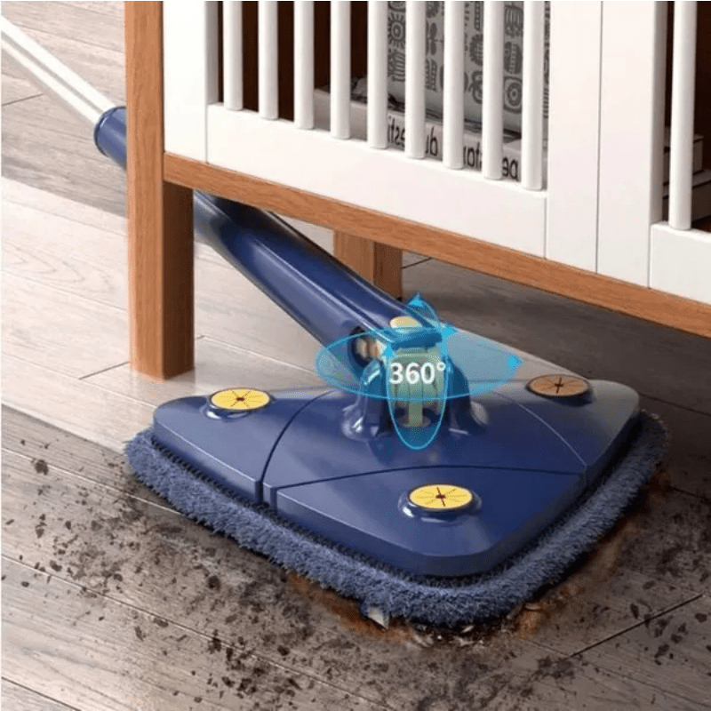 Multifunctional Triangle Dust Mop with Rotating Head and Adjustable Handle - Includes 5/10 Reusable Pads for Versatile Cleaning in Any Room of the House