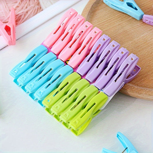 20 Colorful Plastic Clothespins - Durable, Weather-resistant, Seamless Clips for Hanging Clothes to Dry, Assorted Colors, Versatile Household Clips, Laundry Essentials