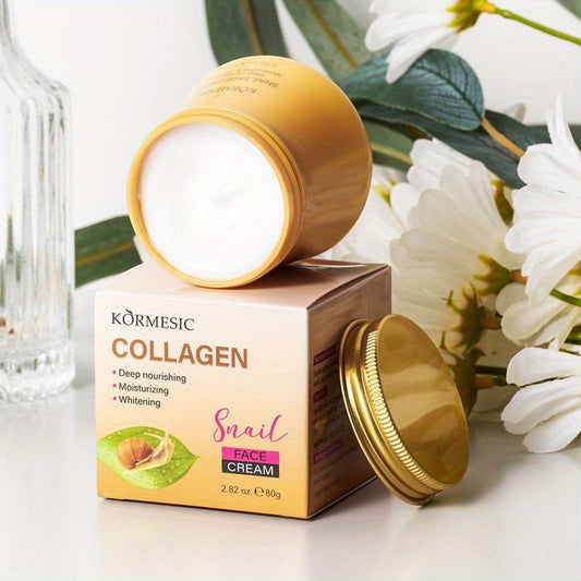 Kormesic Collagen Snail Face Cream: Hydrating, Firming, and Elasticity-boosting - 80g/2.82oz