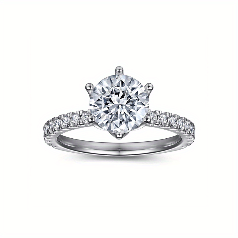 Customize your own Moissanite Engagement Ring with personalized name and love lettering. This 3/5CT ring is made of S925 Sterling Silver and is ideal for couples. Choose between a Square or Classic Round Cut design.