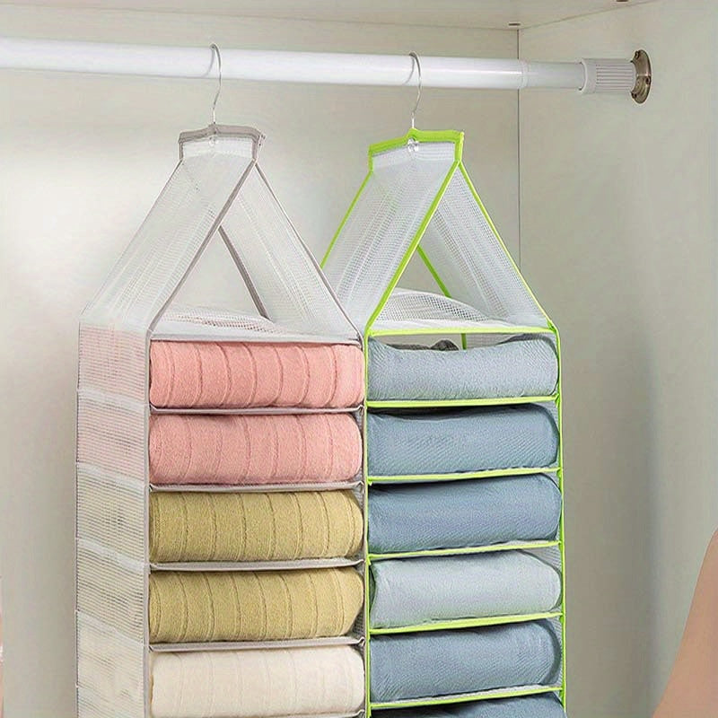 Compact Foldable Clothes Organizer with Drawer - Ideal for Dorms and Home Use, Fabric Storage Box for Undergarments and Seasonal Clothing, Convenient Seasonal Apparel Storage Solution, Hanging Bag Included