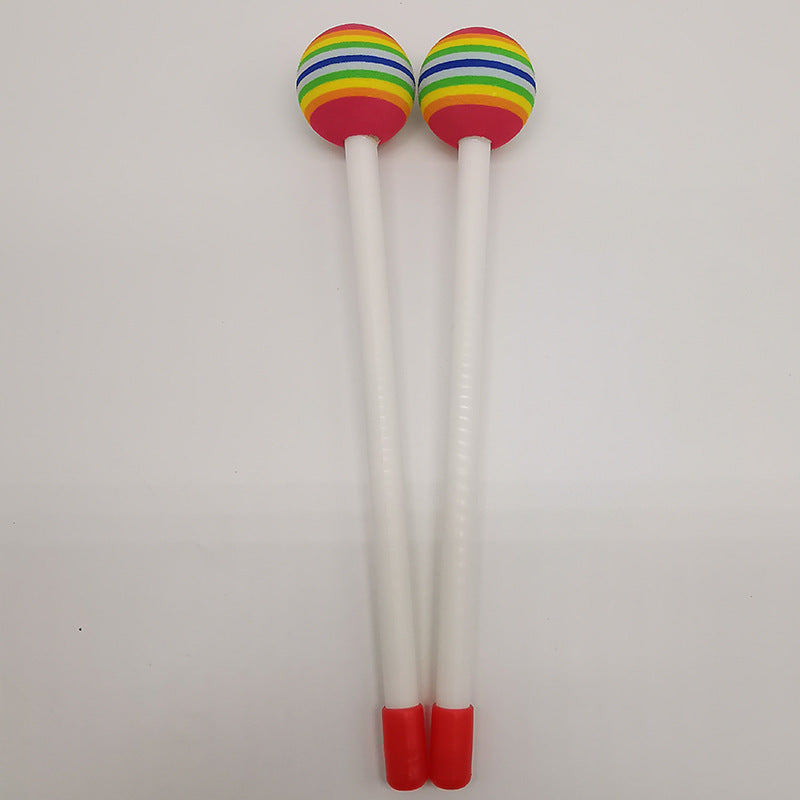 Two Rainbow Ball Drum Mallets for Music Enthusiasts (Drum Not Included)