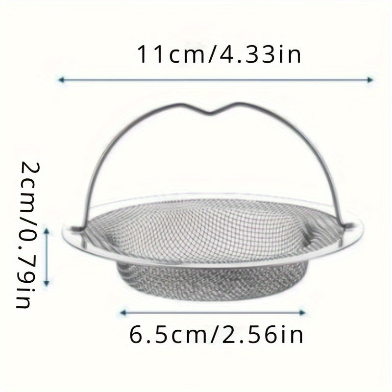 Stainless steel drain stopper with anti-slip handle, hair catcher, and filter prevents clogs in kitchen and bathroom.