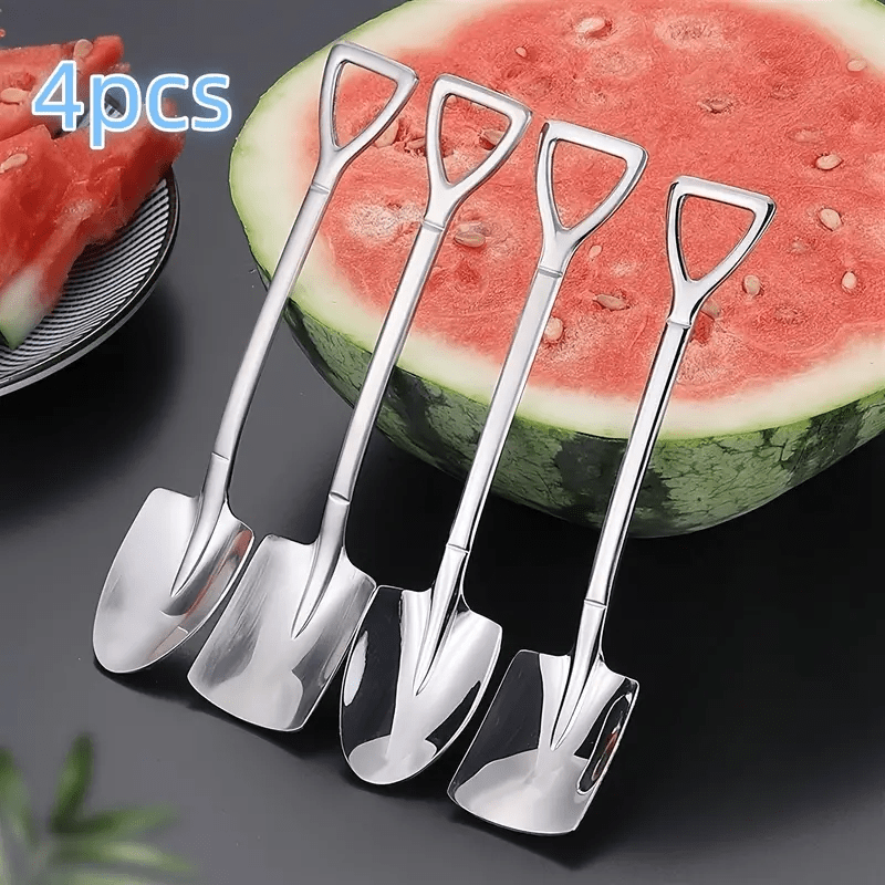 Set of 4 stainless steel melon ballers for watermelon, dessert, and ice cream