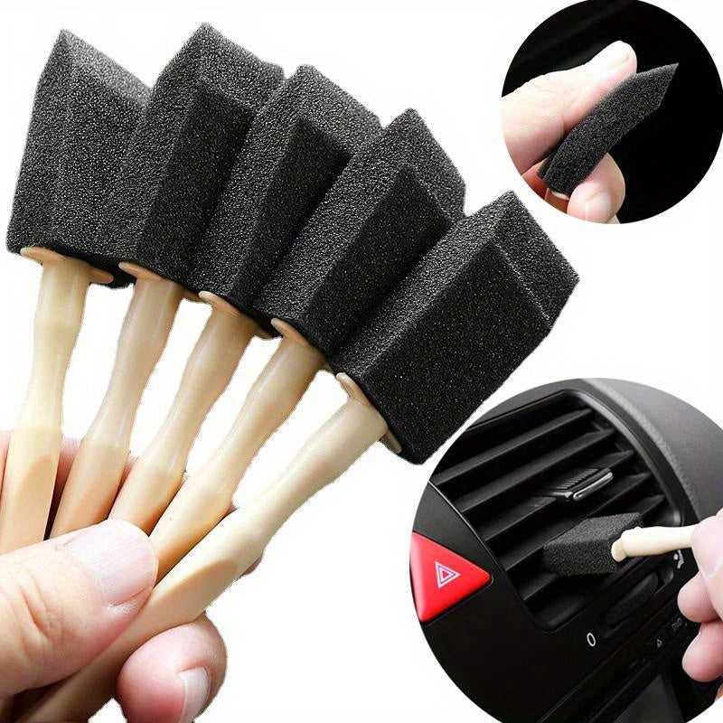 Set of 5 Polyurethane Brushes for Cleaning Car Vents, Interior Detailing Scrubbers for Auto, Dust Removal Tools for Vehicle Maintenance