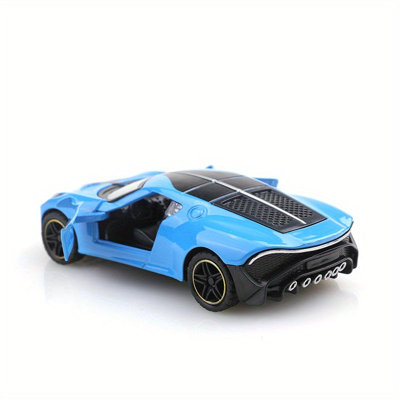 Die-Cast Alloy Racing Car Model - Stylish and Detailed Simulation Vehicle with Spoiler and Exhaust Tips, Perfect Gift for Auto Enthusiasts, Home Decor and Boys' Rooms|Racing Style Model|Plastic Metal Combination