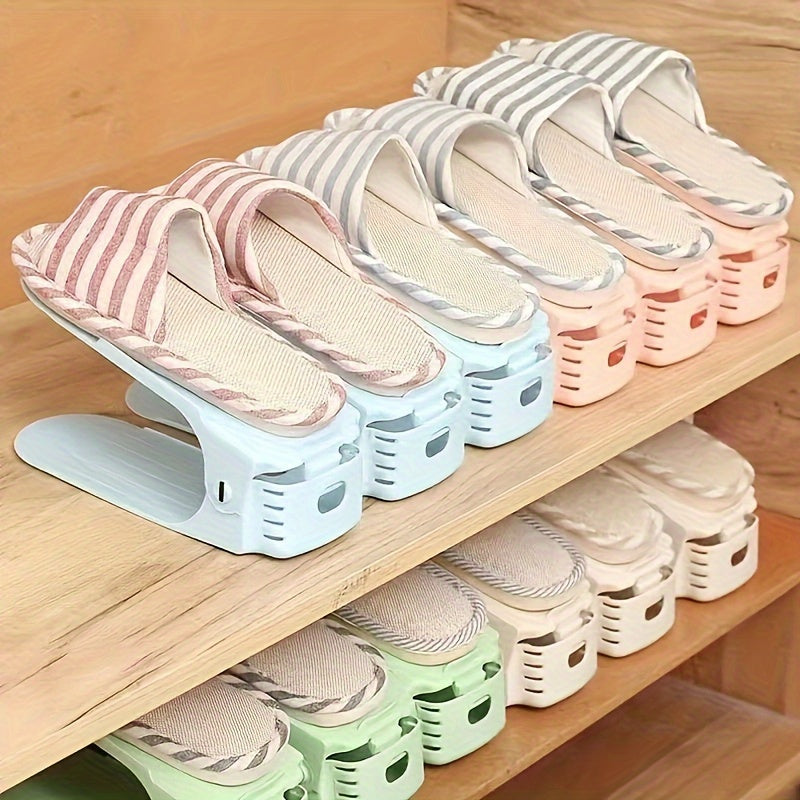 Adjustable Plastic Shoe Rack - Space Saving Organizing Solution for Home, Entryway, Bedroom, or Dorm Room - Available in 5 Different Sizes: 1/ 5/ 10/ 16/ 22 Pieces