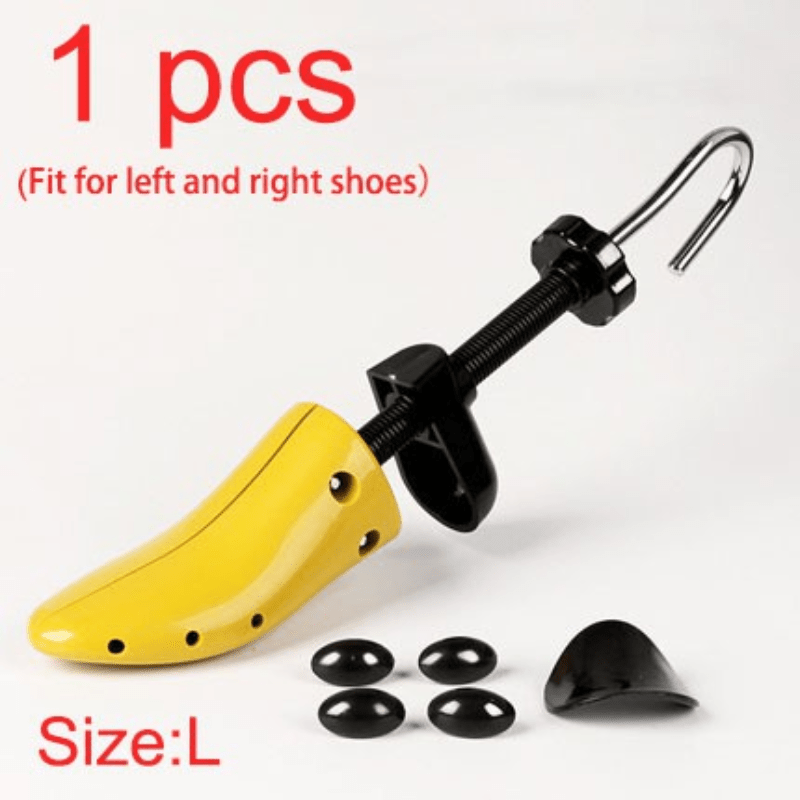 Durable plastic shoe stretcher for flats, pumps, and boots.