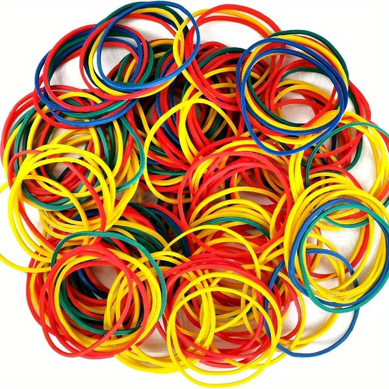 38mm elastic rubber bands in a pack of 100, 333, or 555 for office, school, and home use.