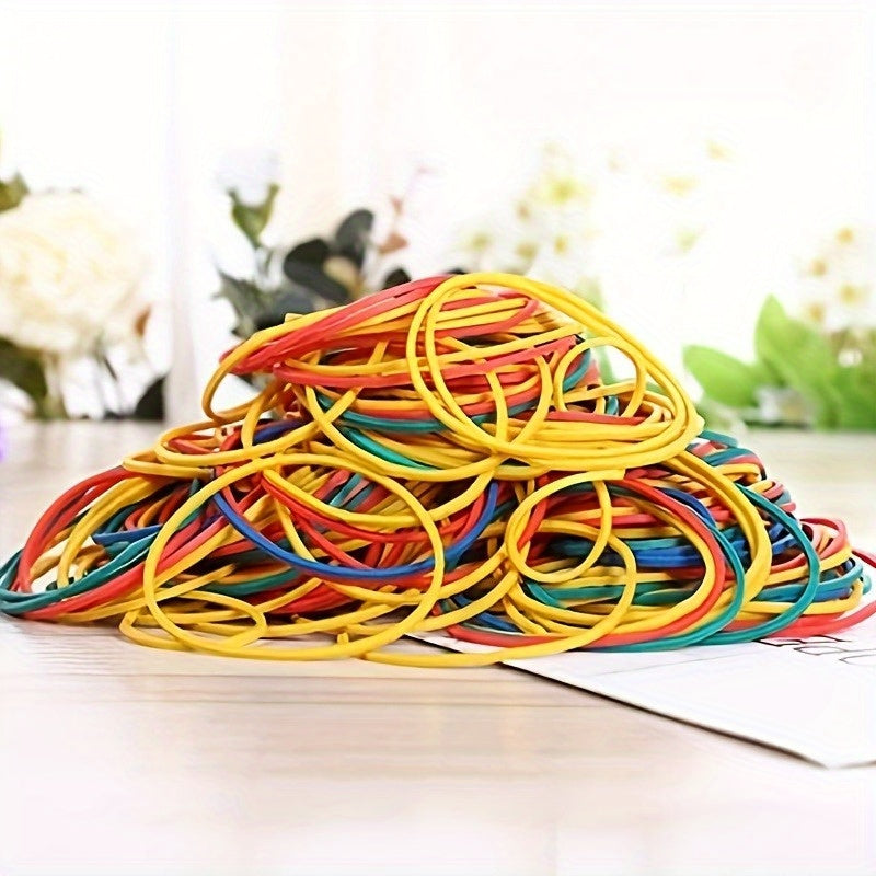 38mm elastic rubber bands in a pack of 100, 333, or 555 for office, school, and home use.