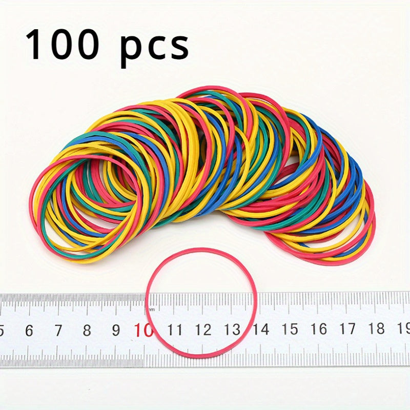 38mm elastic rubber bands in a pack of 100, 333, or 555 for office, school, and home use.