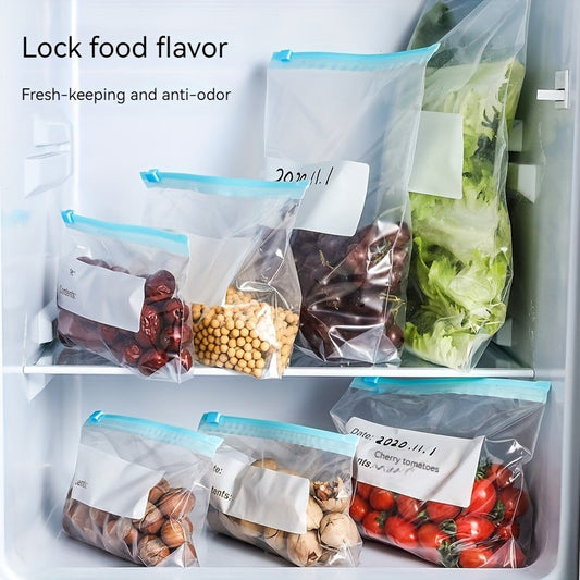 Set of 45 Zippered Food Storage Bags - Keep Fruits, Grains, Vegetables, and Meats Fresh - Essential Kitchen Organizer