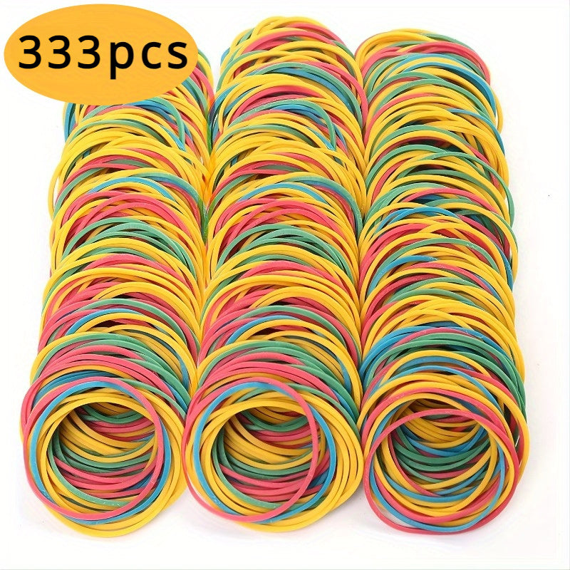 38mm elastic rubber bands in a pack of 100, 333, or 555 for office, school, and home use.