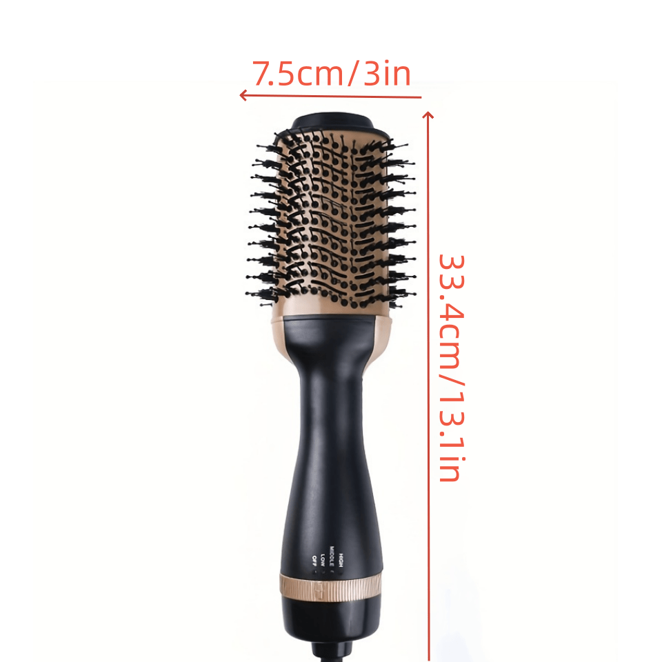 2-in-1 Hot Air Brush with Straightening Comb - Fast Styling, 1000W, Includes Storage Case - Ideal Gift for Women