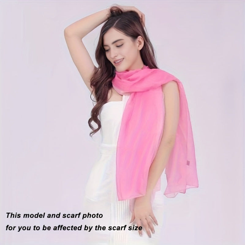 150.01cm x 50.01cm Chiffon Scarf with Butterfly Print, Elegant Shawl for Summer Beach or Casual Wear