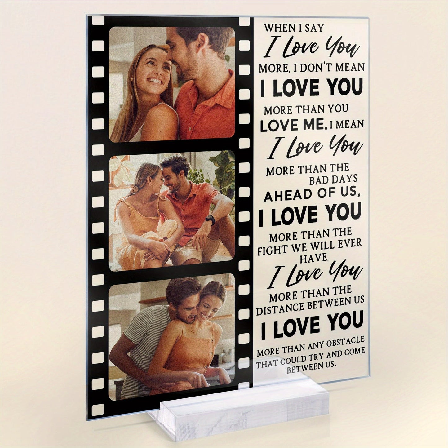 Personalized Acrylic Photo Plaque - A heartfelt tribute to love and connection - Ideal Anniversary Present for Couples, Friends, and Loved Ones