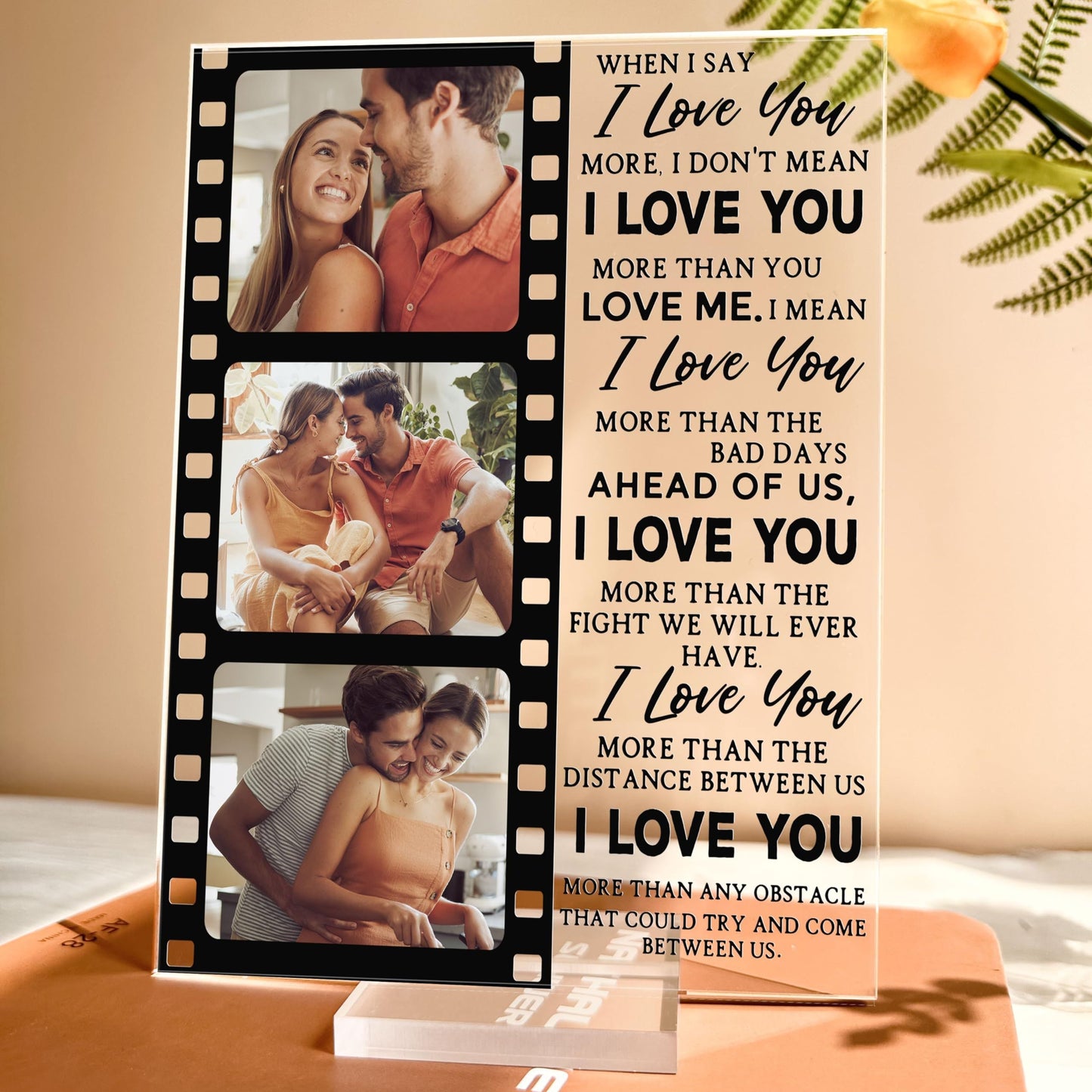 Personalized Acrylic Photo Plaque - A heartfelt tribute to love and connection - Ideal Anniversary Present for Couples, Friends, and Loved Ones