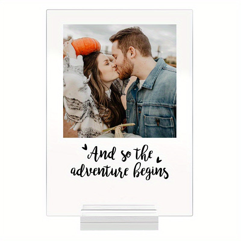 Personalized Acrylic Photo Plaque - Ideal Gift for Wedding, Engagement, and Anniversary - Perfect for Couples, Newlyweds, Boyfriend, Girlfriend - Bridal, Customized Touch