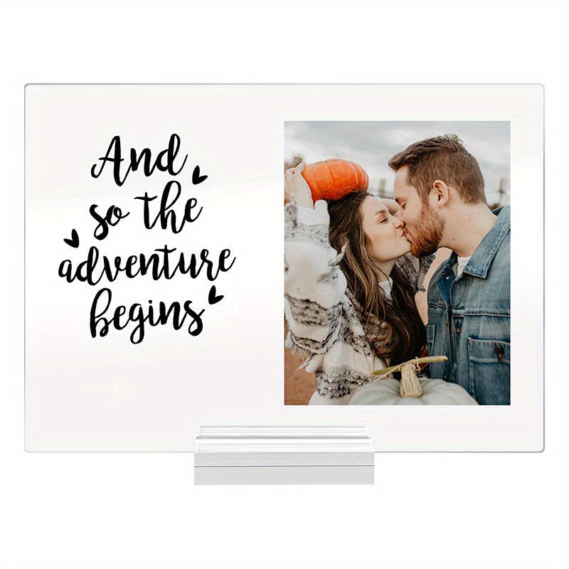 Personalized Acrylic Photo Plaque - Ideal Gift for Wedding, Engagement, and Anniversary - Perfect for Couples, Newlyweds, Boyfriend, Girlfriend - Bridal, Customized Touch