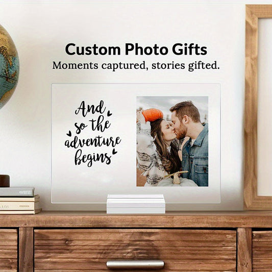 Personalized Acrylic Photo Plaque - Ideal Gift for Wedding, Engagement, and Anniversary - Perfect for Couples, Newlyweds, Boyfriend, Girlfriend - Bridal, Customized Touch