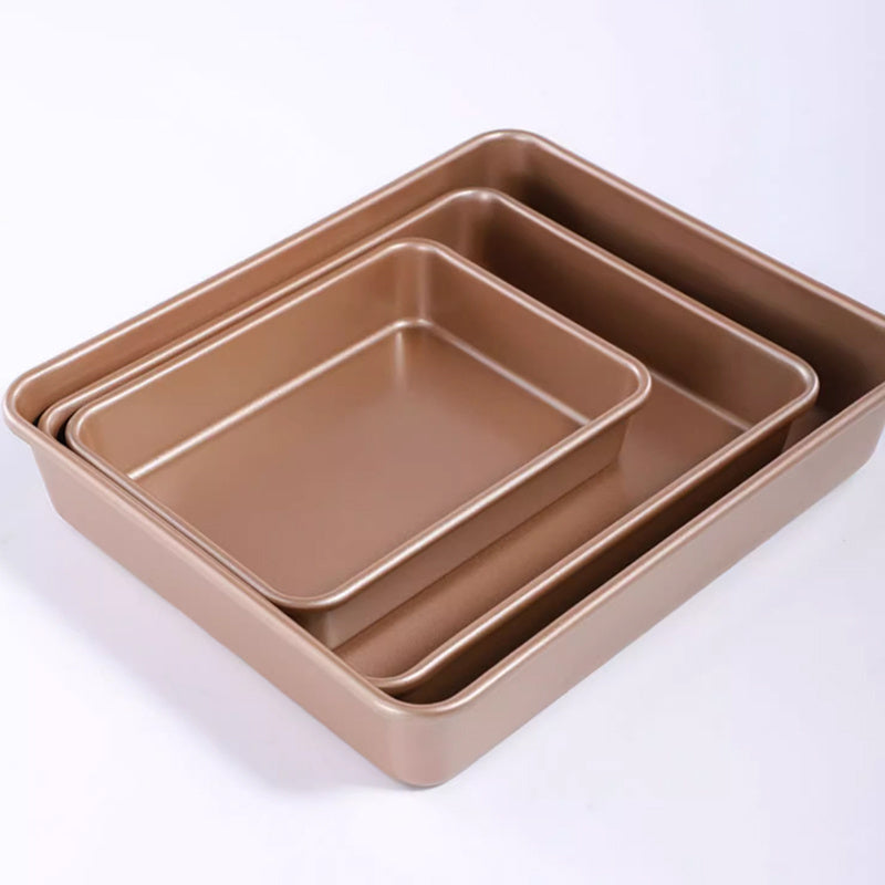 Single piece multi-purpose non-stick baking tray that is both durable and easy to clean. This deep baking tray is a versatile oven accessory, perfect for baking cookies, cakes, pizzas, and more.