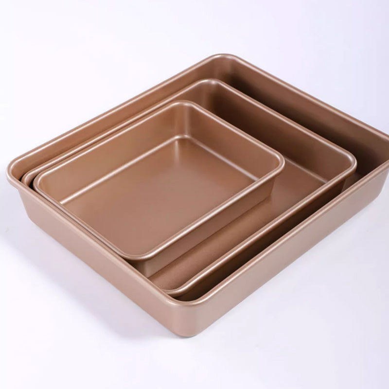 Single piece multi-purpose non-stick baking tray that is both durable and easy to clean. This deep baking tray is a versatile oven accessory, perfect for baking cookies, cakes, pizzas, and more.