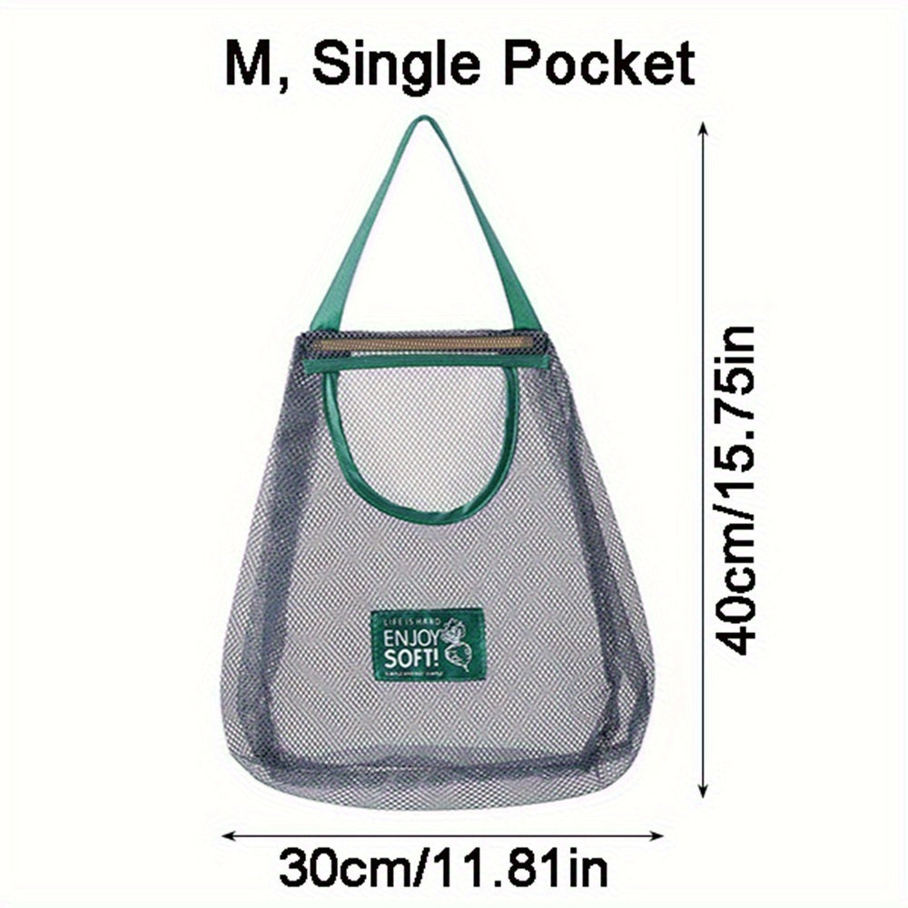 Многофункциональная фермерская сетчатая висячая сумка - Эффективное решение для организации и воздушного хранения кухонных и ванных принадлежностей - Идеально подходит для хранения фруктов, овощей, трав и предметов личной гигиены