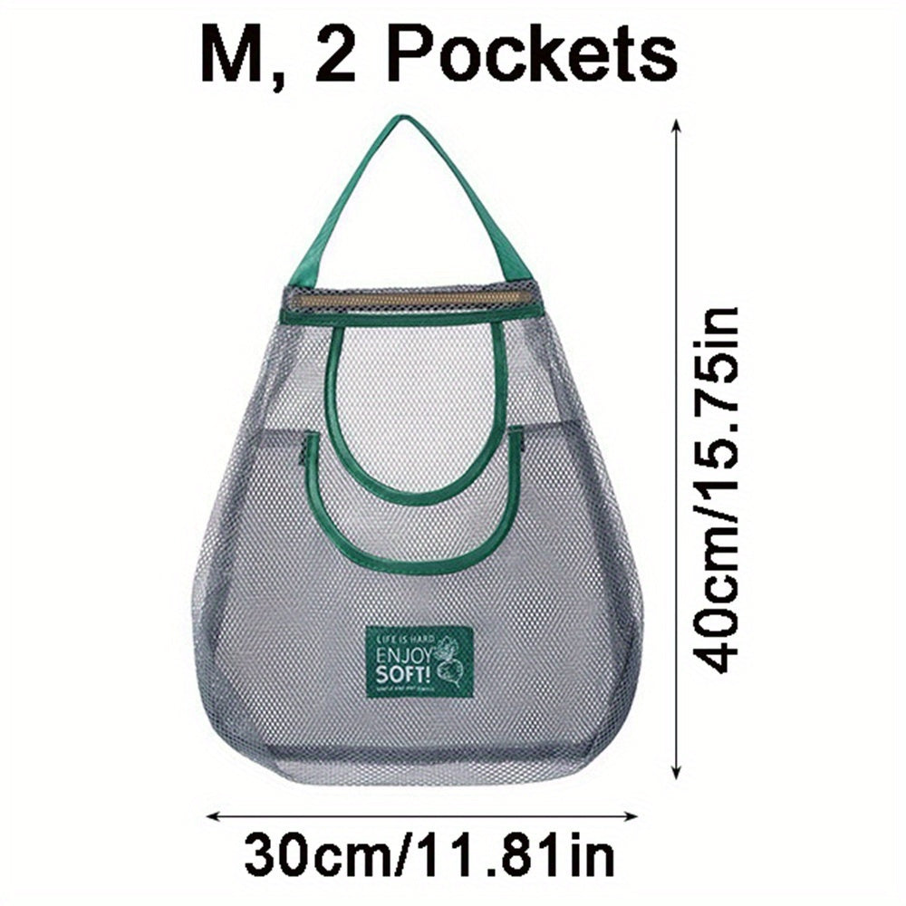 Многофункциональная фермерская сетчатая висячая сумка - Эффективное решение для организации и воздушного хранения кухонных и ванных принадлежностей - Идеально подходит для хранения фруктов, овощей, трав и предметов личной гигиены
