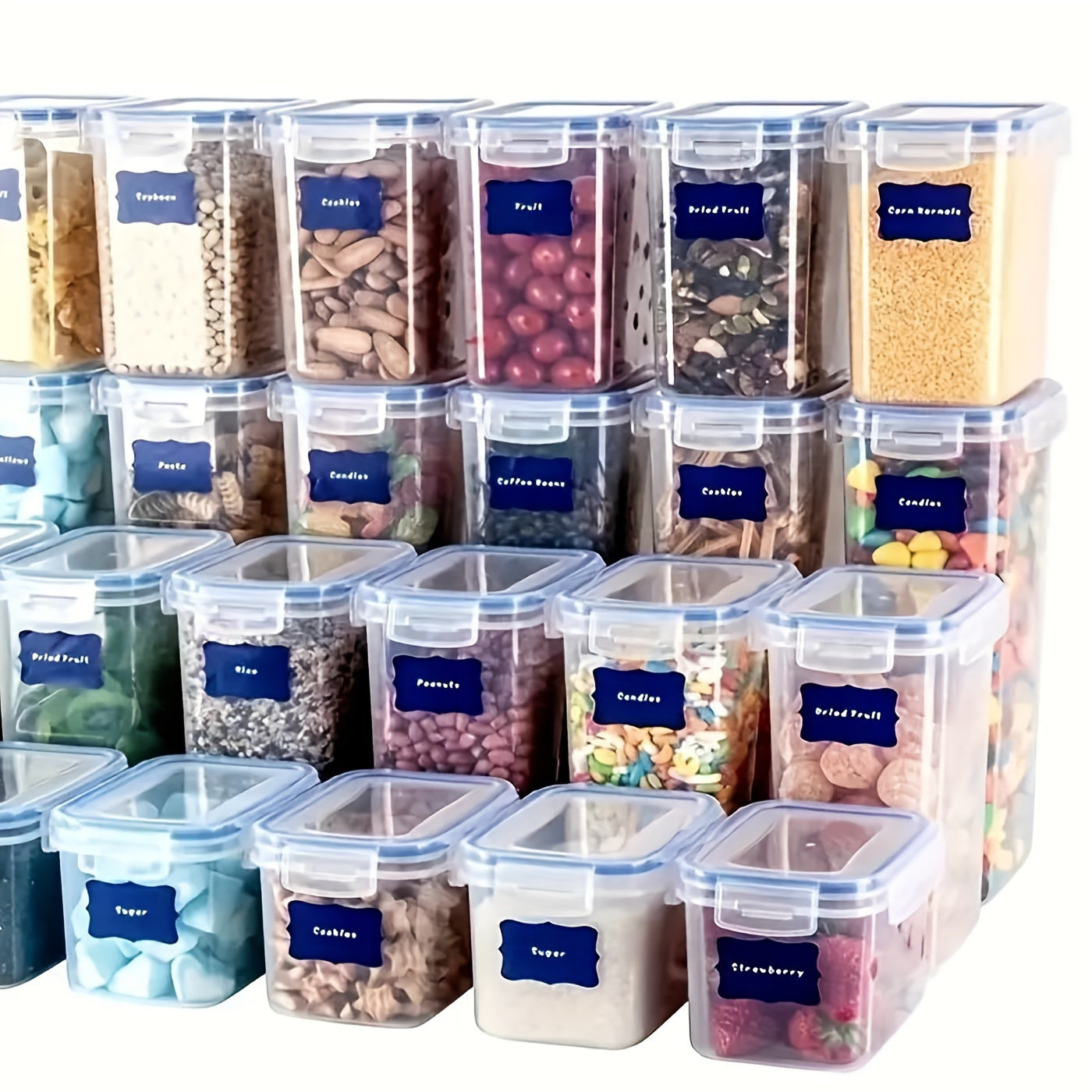 Essential Kitchen Organization: Set of 36 Reusable Food Storage Labels with Waterproof Pen - Self-Adhesive Blackboard Stickers for Spices and Cheese