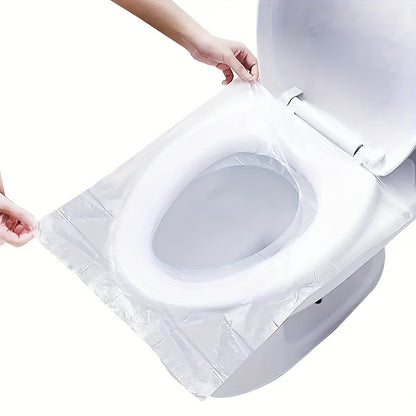 50 Transparent Disposable Toilet Seat Covers - Waterproof, Portable, Hygienic | Ideal for Travel, Public Restrooms, Airplanes | Easy-to-Use, Leak-Proof Design | Great Gift Idea