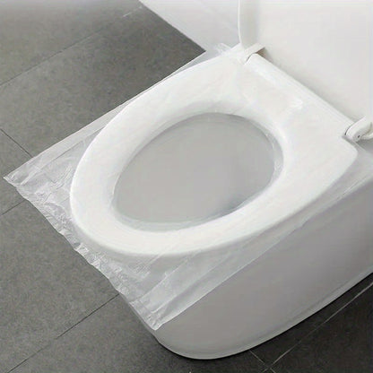 50 Transparent Disposable Toilet Seat Covers - Waterproof, Portable, Hygienic | Ideal for Travel, Public Restrooms, Airplanes | Easy-to-Use, Leak-Proof Design | Great Gift Idea