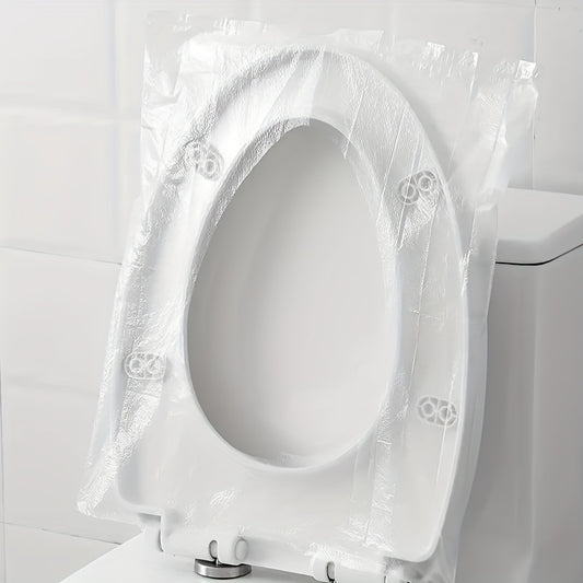 50 Transparent Disposable Toilet Seat Covers - Waterproof, Portable, Hygienic | Ideal for Travel, Public Restrooms, Airplanes | Easy-to-Use, Leak-Proof Design | Great Gift Idea