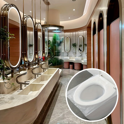 50 Transparent Disposable Toilet Seat Covers - Waterproof, Portable, Hygienic | Ideal for Travel, Public Restrooms, Airplanes | Easy-to-Use, Leak-Proof Design | Great Gift Idea