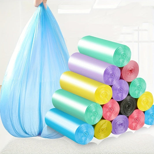 120 pieces of color combination garbage bags in a set of 6 rolls, perfect for household, office, boat, car and home use. Each bag measures 45cm by 50cm (17.72 inches by 19.69 inches) and is disposable.