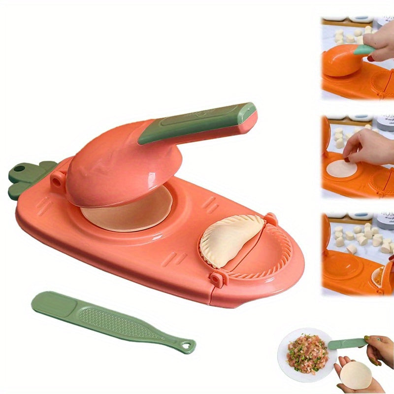 Manual Dumpling Maker, a 2-in-1 Tool for Easy Dough Pressing and Skin Wrapping, Ideal for Beginners in the Kitchen - Must-Have Gadget