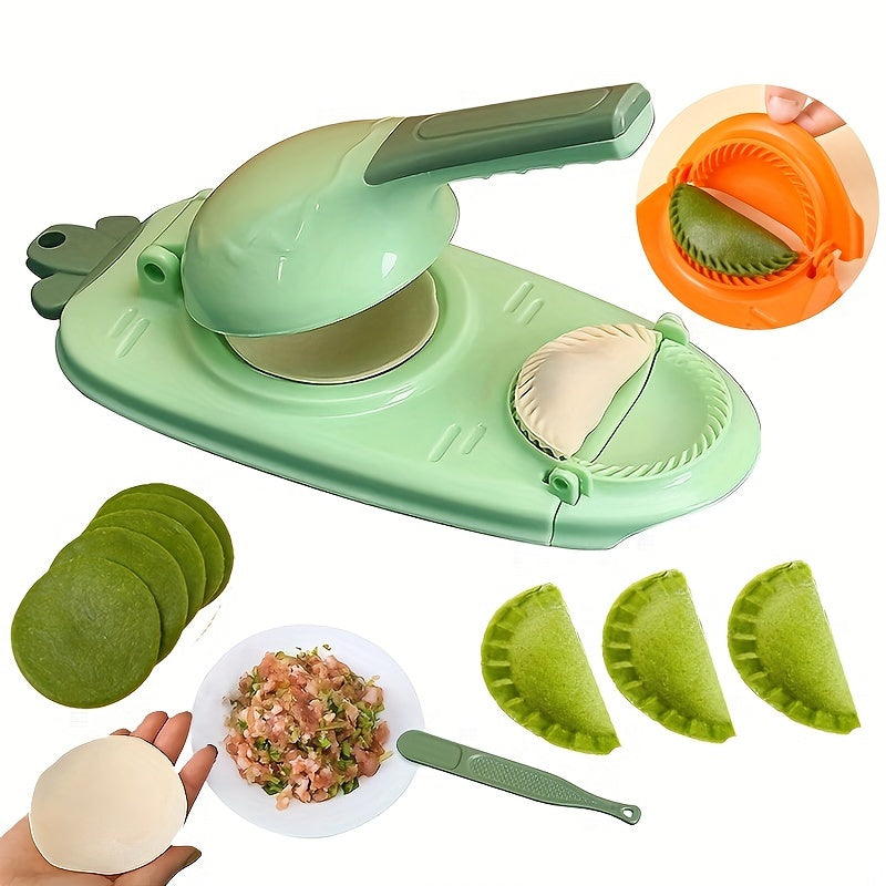 Manual Dumpling Maker, a 2-in-1 Tool for Easy Dough Pressing and Skin Wrapping, Ideal for Beginners in the Kitchen - Must-Have Gadget