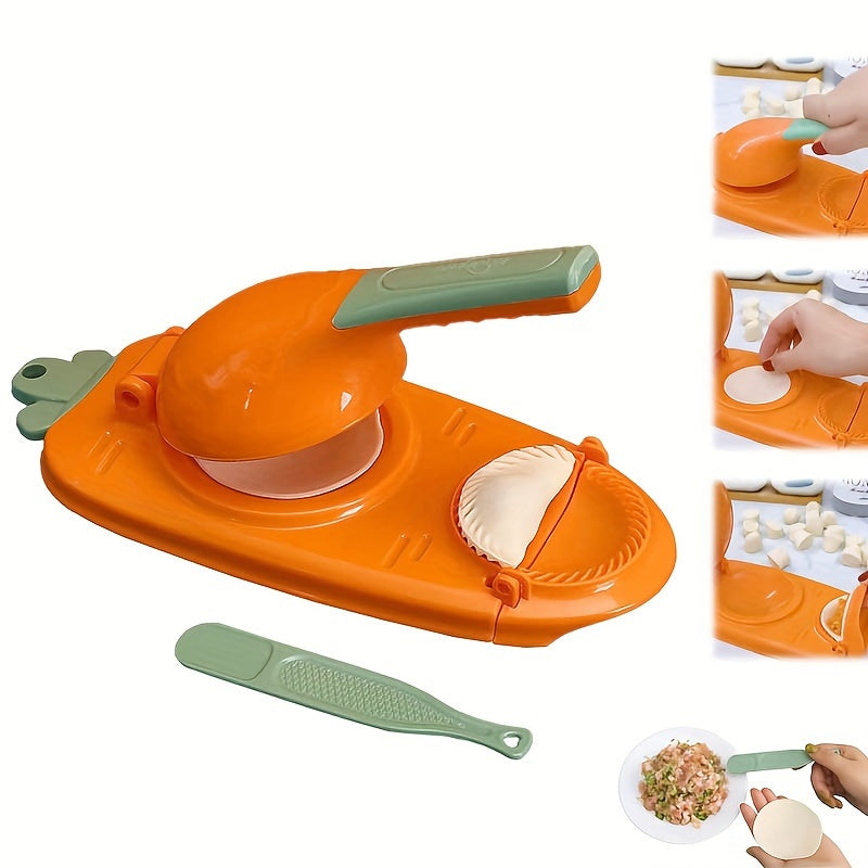 Manual Dumpling Maker, a 2-in-1 Tool for Easy Dough Pressing and Skin Wrapping, Ideal for Beginners in the Kitchen - Must-Have Gadget