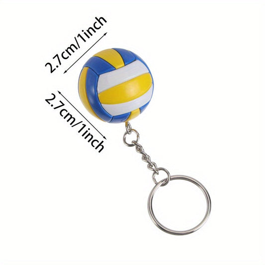 Set of 4 Volleyball Keychains - Durable Silicone Charms for Bags & Backpacks, Great Present for Volleyball Enthusiasts