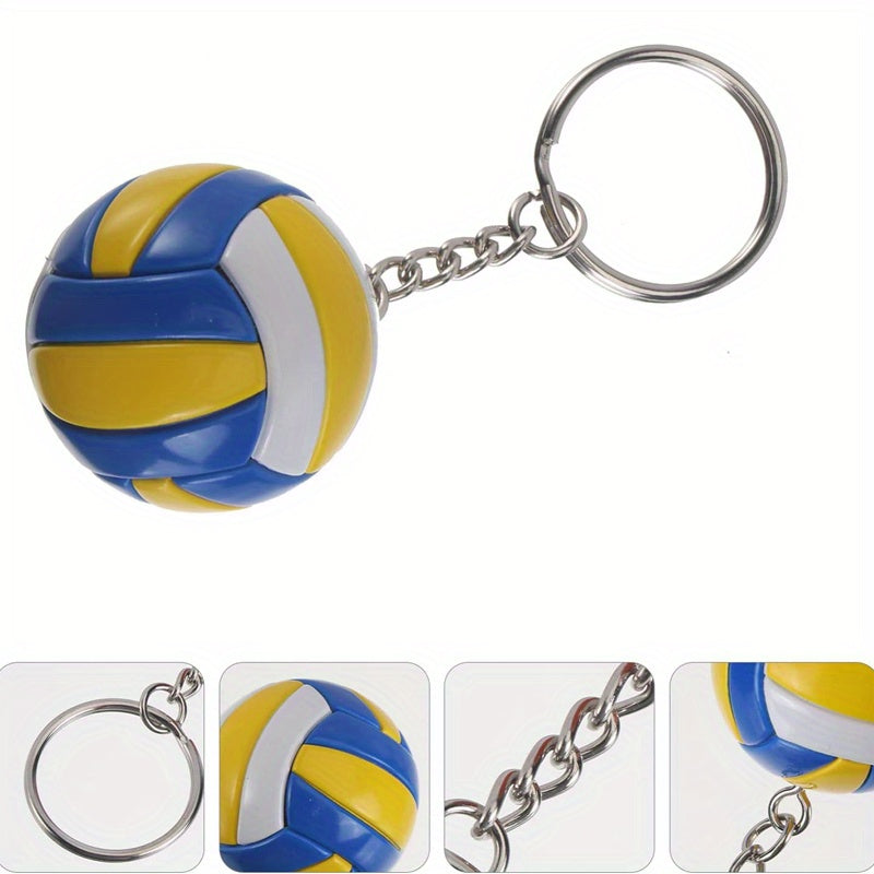 Set of 4 Volleyball Keychains - Durable Silicone Charms for Bags & Backpacks, Great Present for Volleyball Enthusiasts