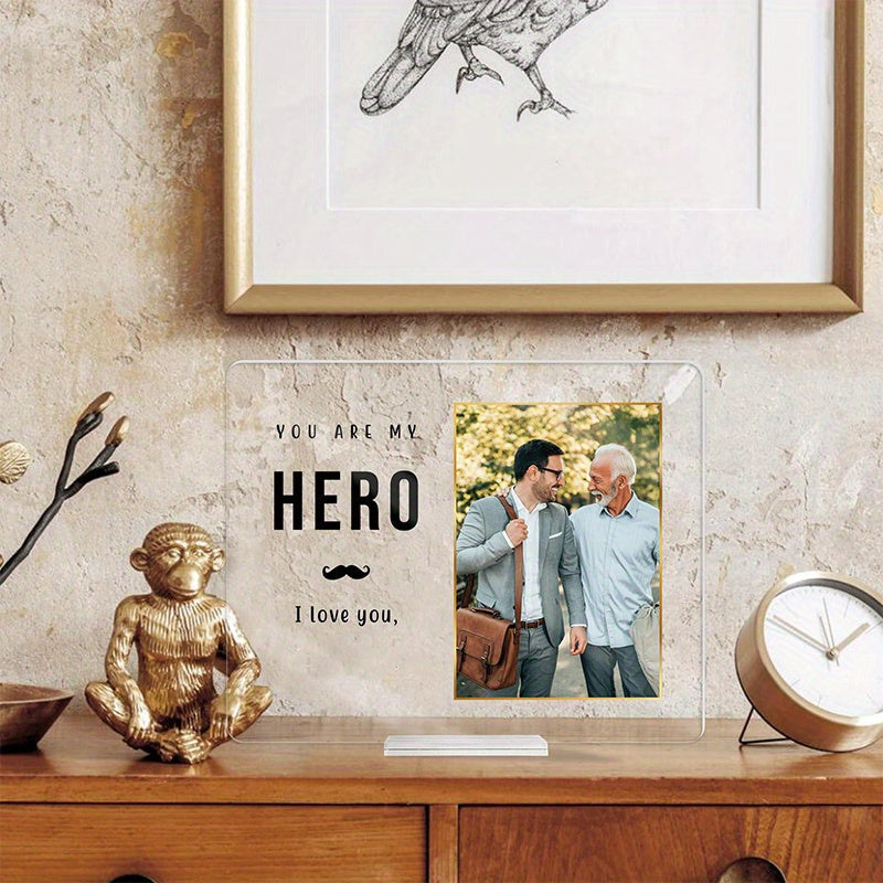 Custom Dad Acrylic Plaque: A Thoughtful Father's Day or Birthday Gift - Personalized Home Decor Desk Sign with Custom Photo