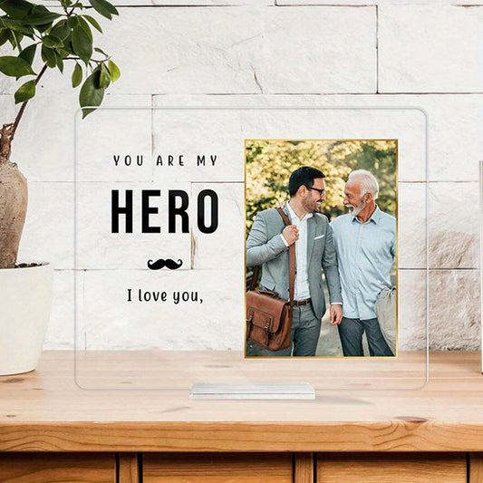 Custom Dad Acrylic Plaque: A Thoughtful Father's Day or Birthday Gift - Personalized Home Decor Desk Sign with Custom Photo