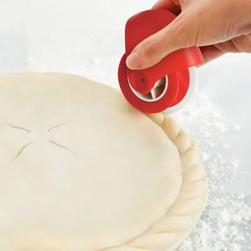 Handy pastry wheel for perfect crusts and dough, ideal for baking fans.