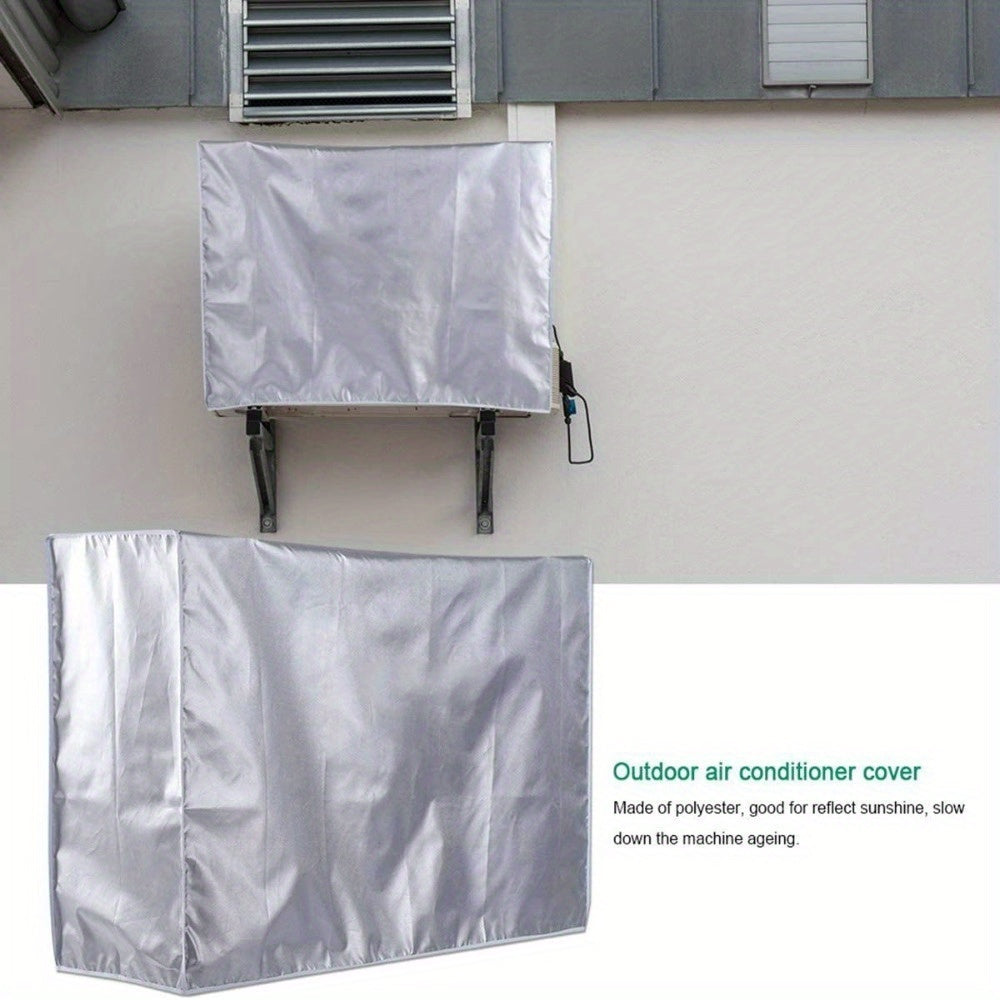 Protect your outdoor AC unit with our waterproof and dustproof air conditioner cover. Made with UV protective material, this sunscreen case comes with a tie rope for secure installation. No electricity is needed, making it a cost-effective solution for