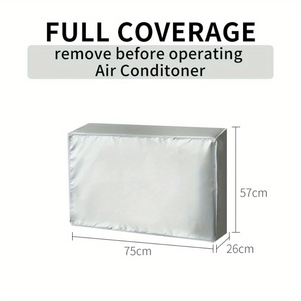 Protect your outdoor AC unit with our waterproof and dustproof air conditioner cover. Made with UV protective material, this sunscreen case comes with a tie rope for secure installation. No electricity is needed, making it a cost-effective solution for