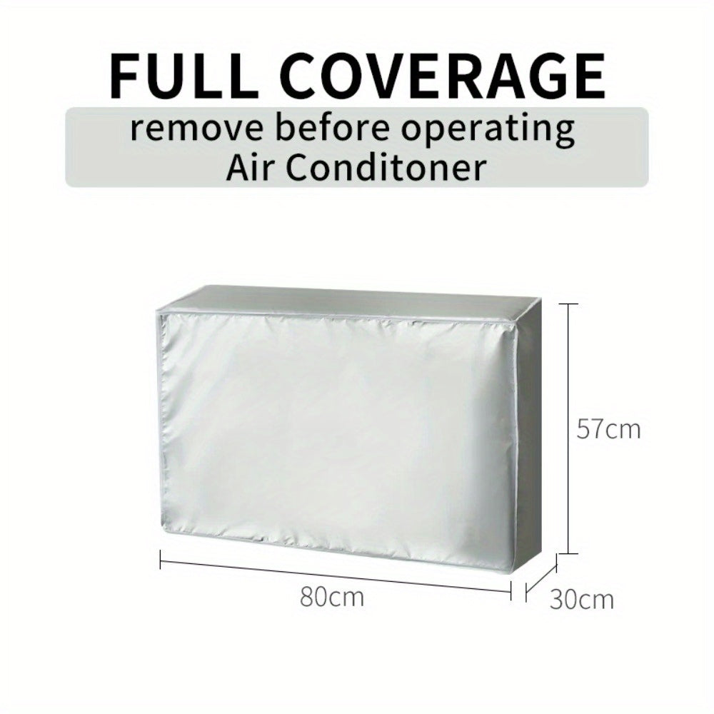 Protect your outdoor AC unit with our waterproof and dustproof air conditioner cover. Made with UV protective material, this sunscreen case comes with a tie rope for secure installation. No electricity is needed, making it a cost-effective solution for