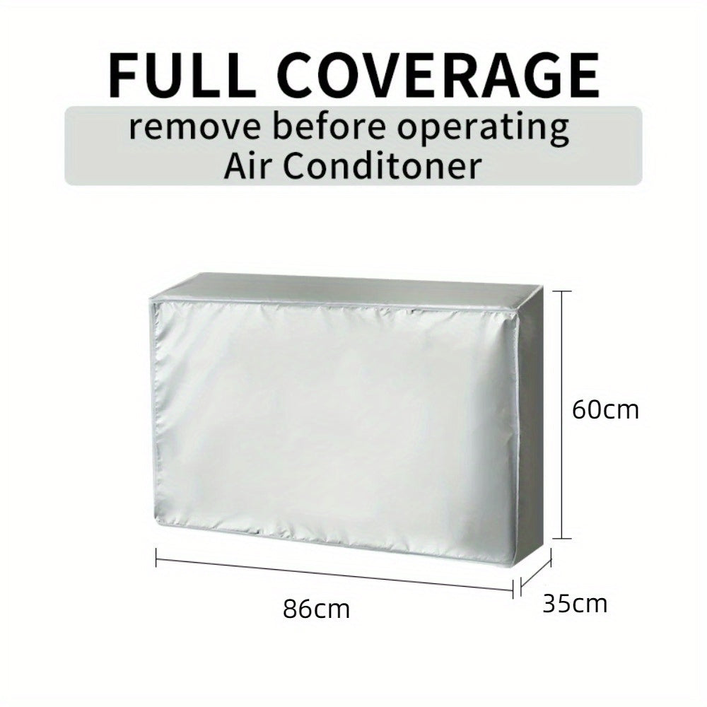 Protect your outdoor AC unit with our waterproof and dustproof air conditioner cover. Made with UV protective material, this sunscreen case comes with a tie rope for secure installation. No electricity is needed, making it a cost-effective solution for